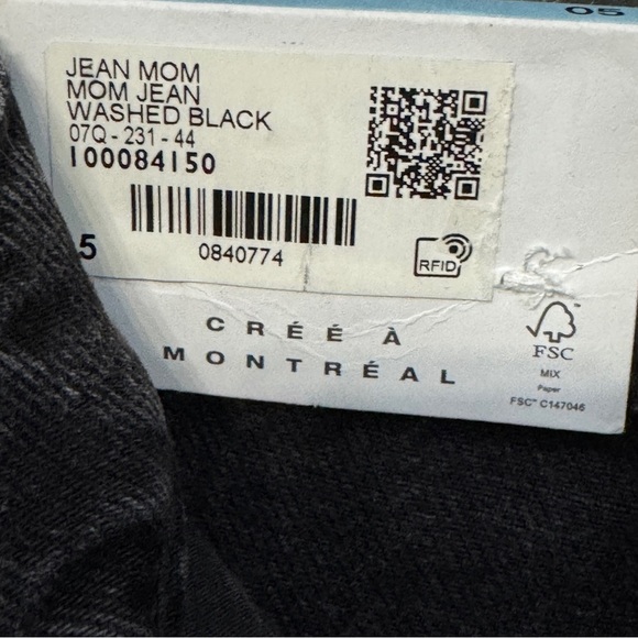 Garage Denim Women’s 5 27W Washed Black Mom Jeans High Rise Tapered - Picture 6 of 8